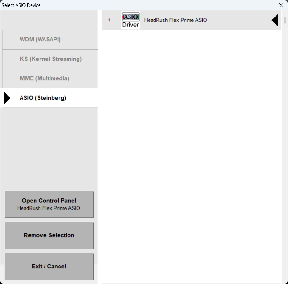 Dispositivo ASIO Dispositivo ASIO